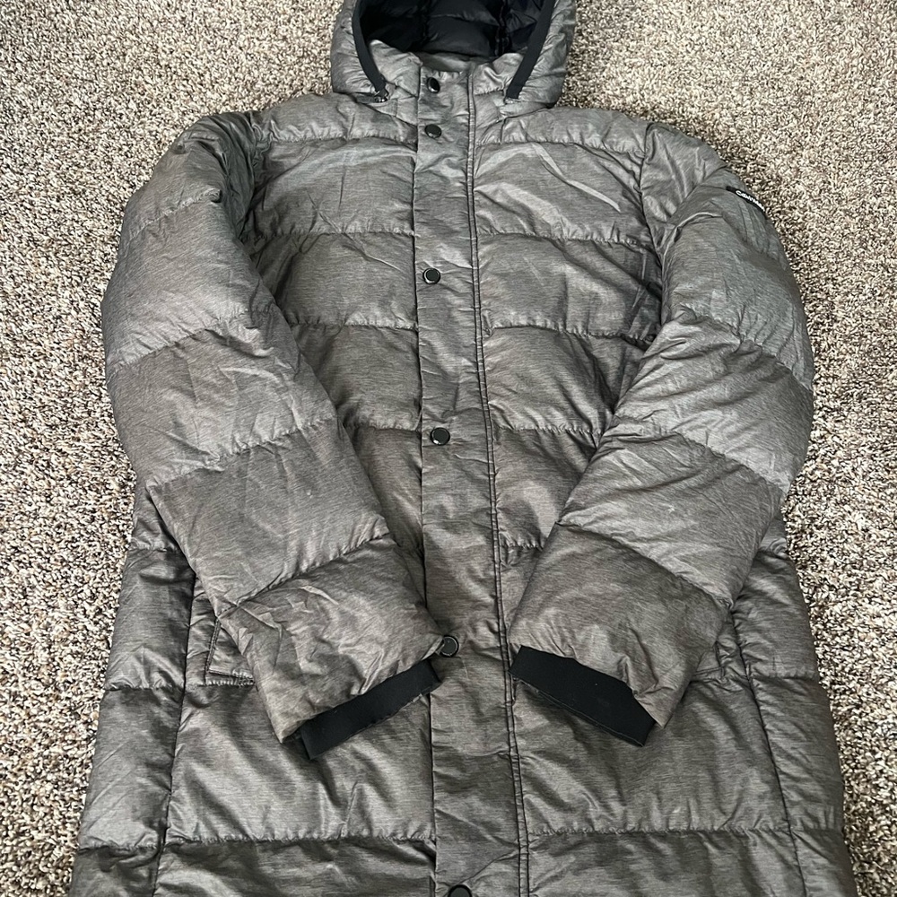Calvin Klein Metallic Gray Puffer Jacket